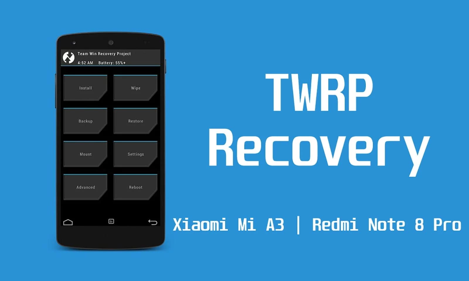 TWRP тепер офіційно доступне для Xiaomi Mi A3 та Redmi Note 8 Pro